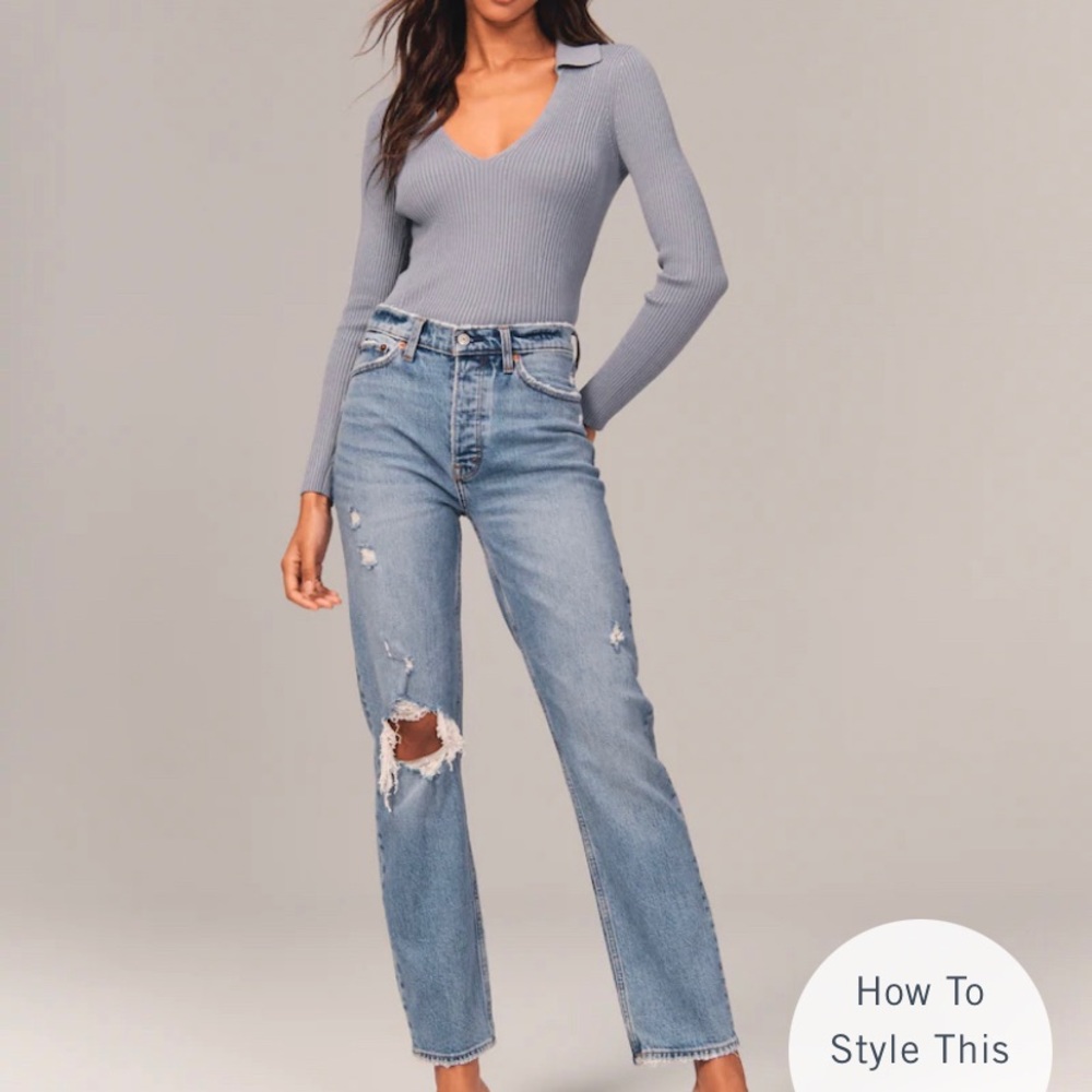 Abercrombie Curve Love High Rise Dad Jean